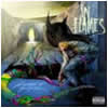 in flames